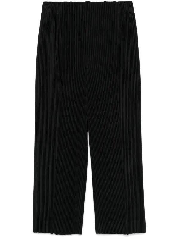 オムプリッセ　プリーツパンツ　八分丈　黒 Homme Plissé Issey Miyake プリーツ パンツ | ブラック