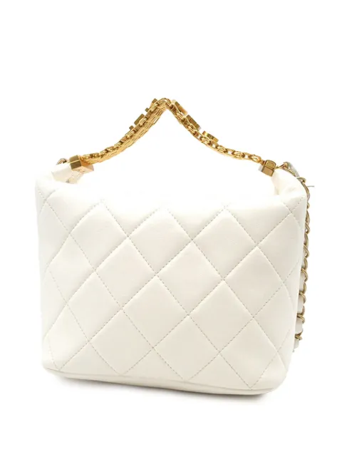 CHANEL Pre-Owned 2021-2024 Quilted Lambskin CC Crystal Signature Chain Hobo satchel ZWLPDPB16SM9VYZD - 1
