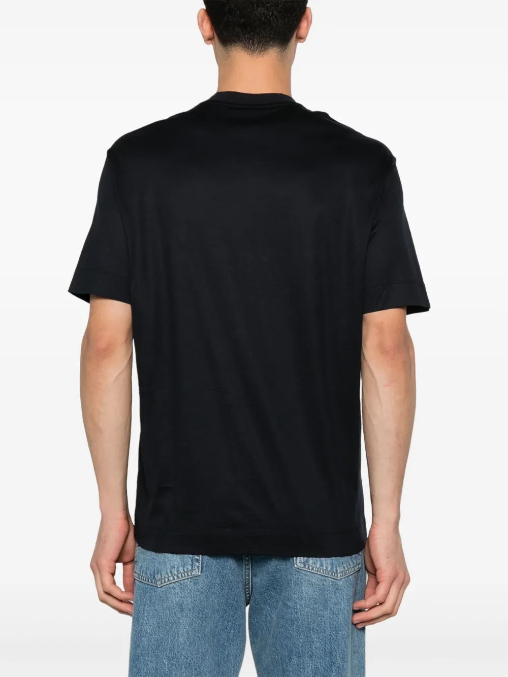 Emporio Armani T-shirt met geborduurd logo Blauw