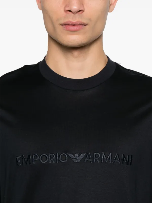 Emporio Armani logo-embroidered T-shirt Blue FARFETCH PH