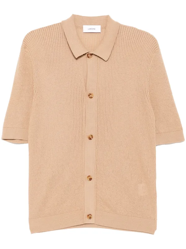 Lardini Knitted Shirt in Neutrals