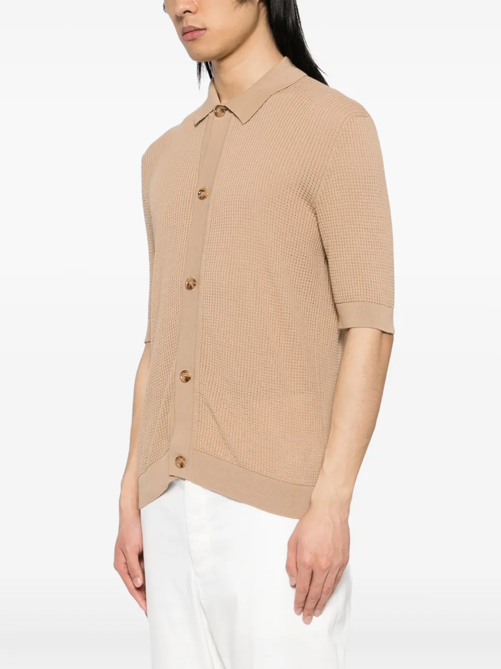 Lardini Gebreid overhemd Beige