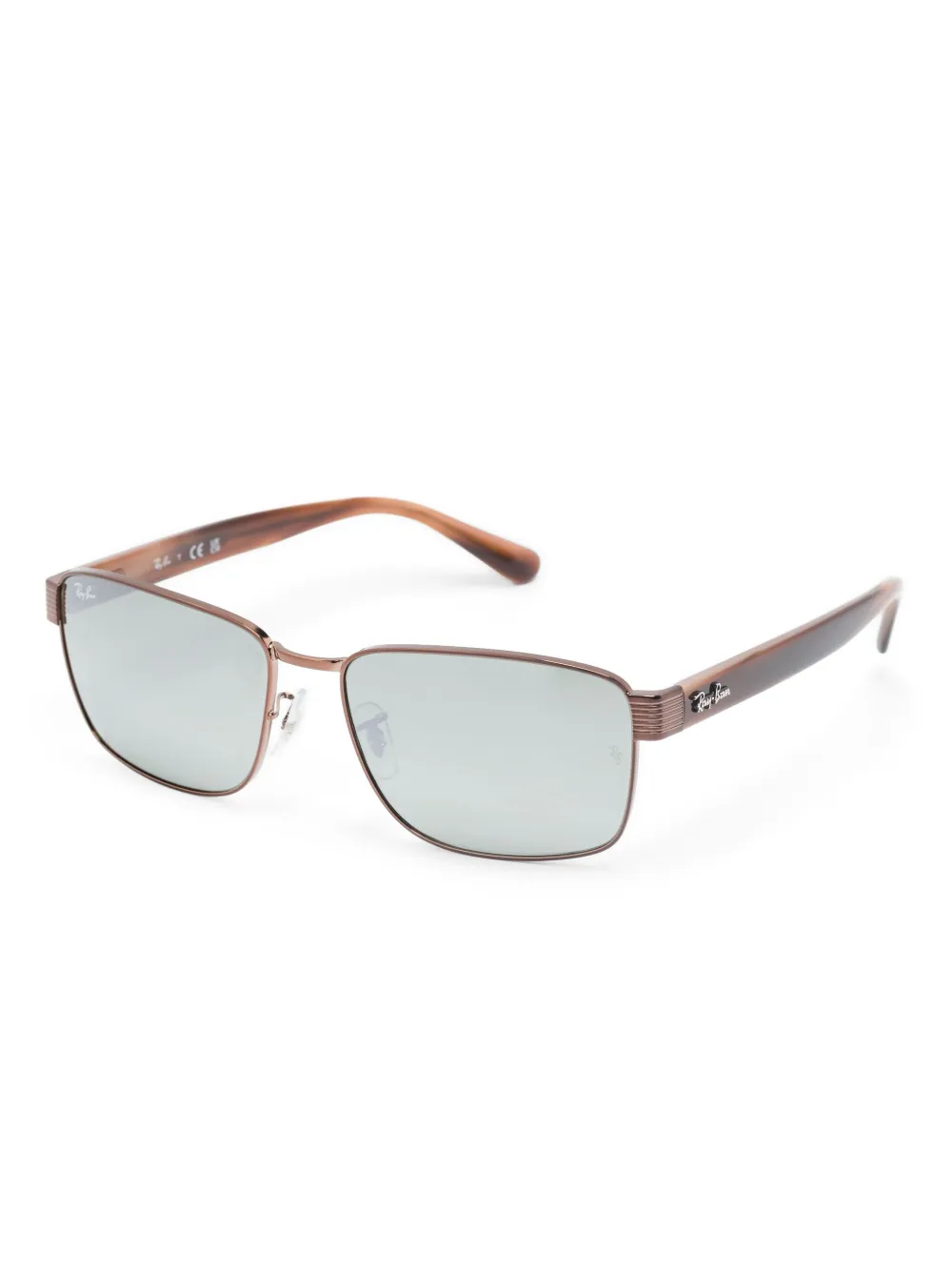 Ray-Ban Zonnebril met rechthoekig montuur - Bruin