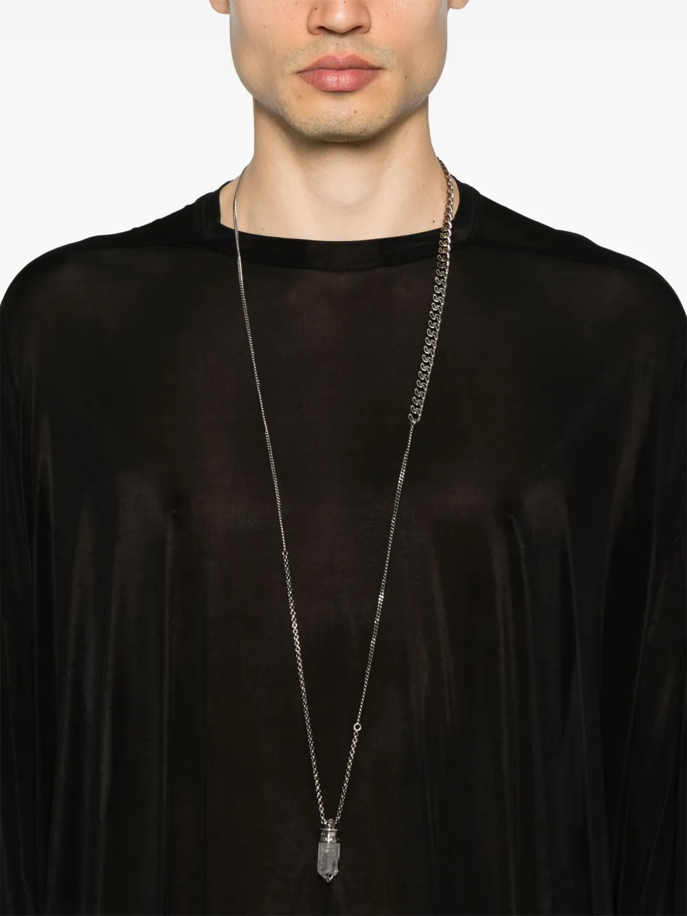 Rick Owens T-shirt met verlaagde schouders Zwart
