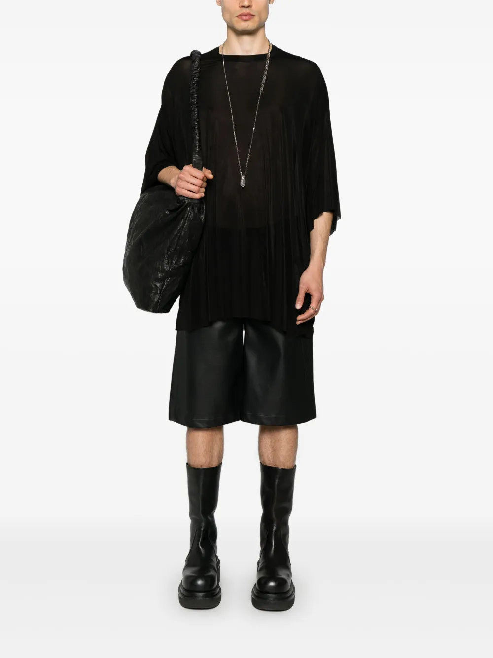 Rick Owens T-shirt met verlaagde schouders - Zwart