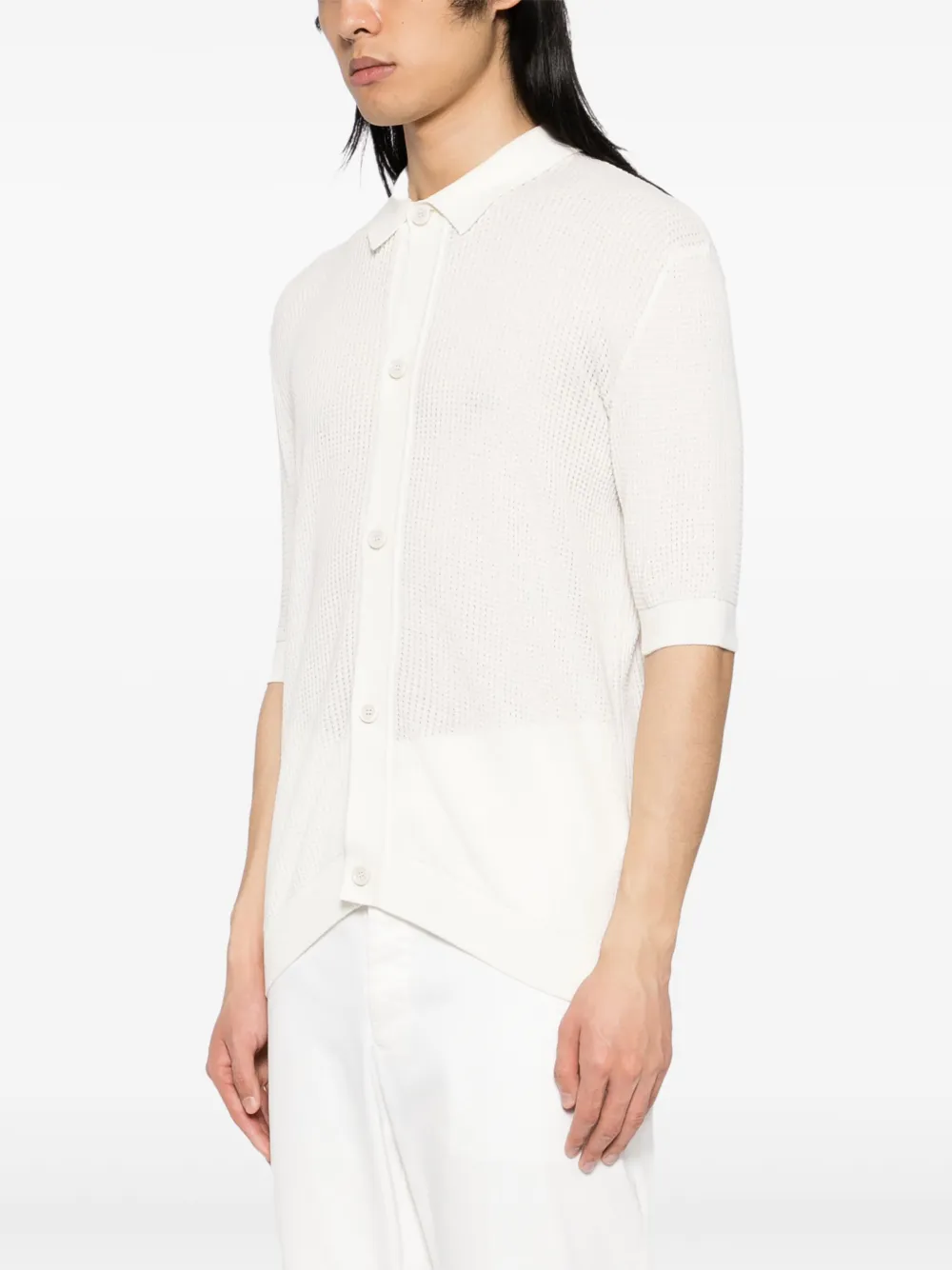 Lardini Gebreid overhemd Wit