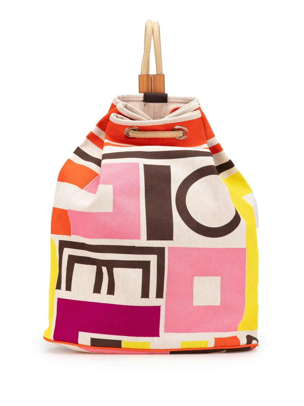 Hermès Pre-Owned sac à dos Carre Taquin en coton (2021-2024) | marron | Image 1