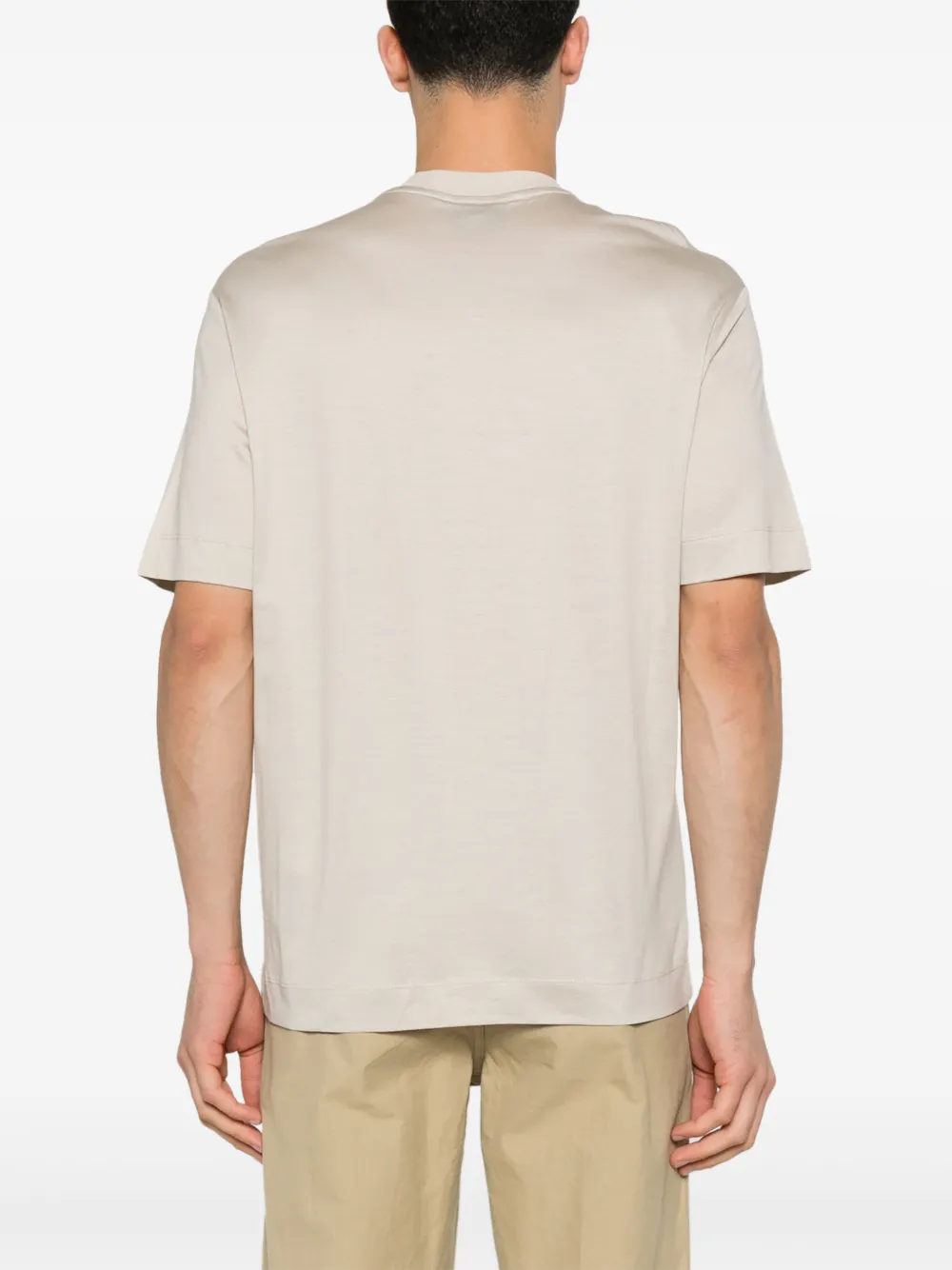 Emporio Armani T-shirt met geborduurd logo Beige