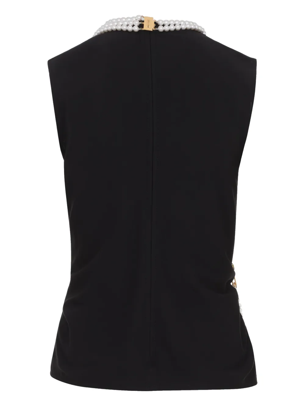 Moschino pearl-detailing top - Zwart