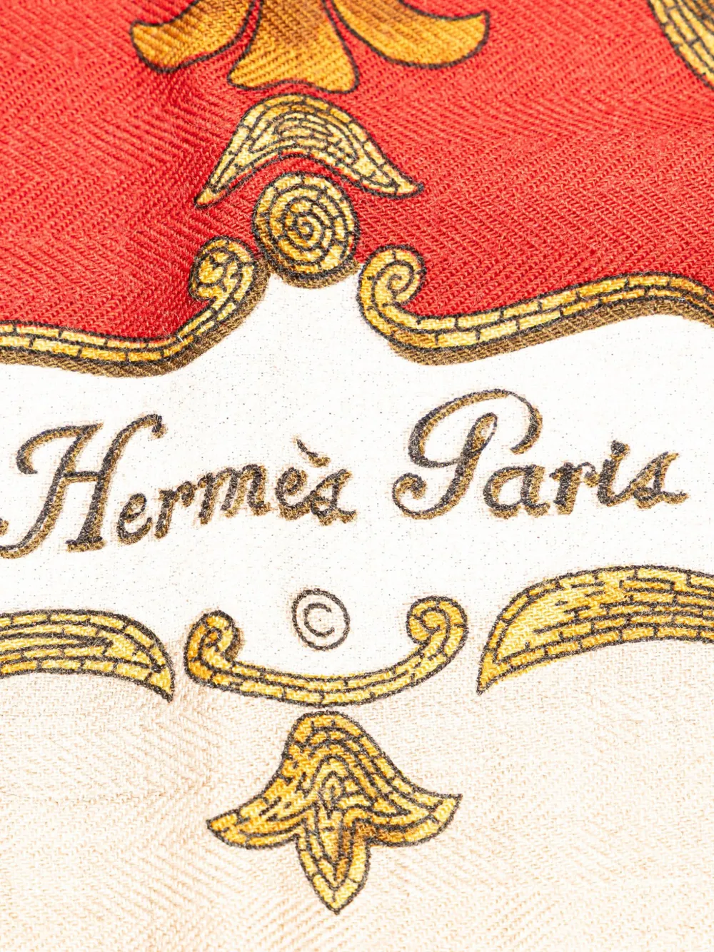 Pre-owned Hermes 20th Century Cheval Turc Silk Scarf Scarves In Red