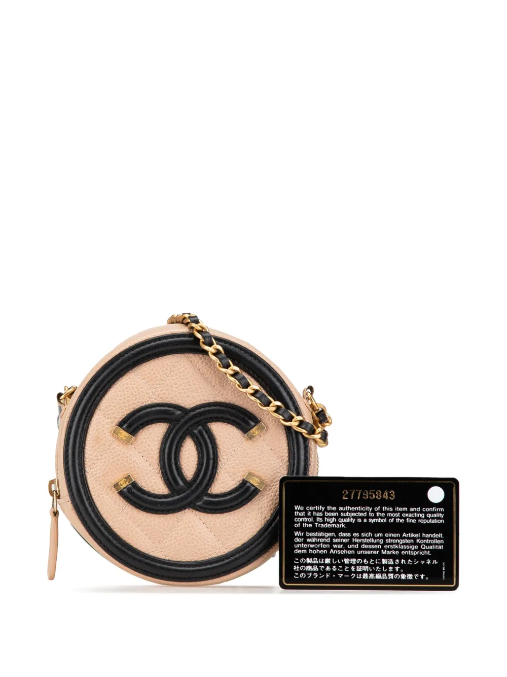 CHANEL Pre-Owned 2019 Caviar CC Filigree Round crossbody bag | Image 6