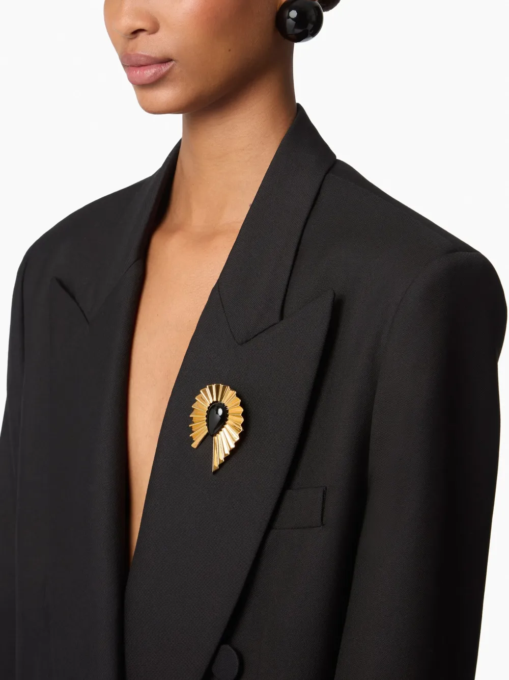 Nina Ricci Fluid Wing Brooch In Black