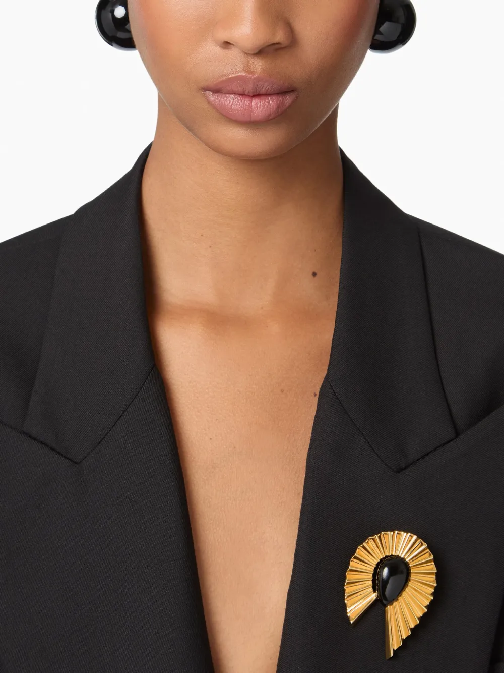 Nina Ricci Fluid Wing Brooch In Black