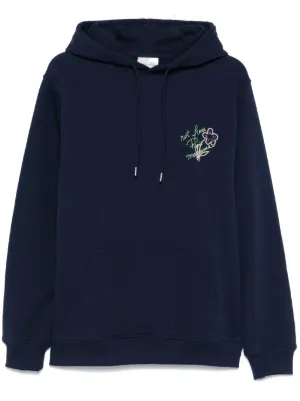 パーカー・フーディ DROLE DE MONSIEUR Blue Hoodie with Logo in Cotton Man Drôle De Monsieur Blue Hoodie With Logo In Cotton Man In
