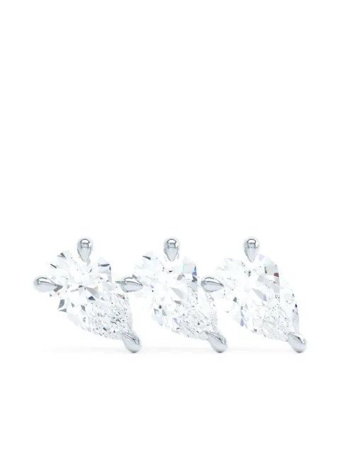 LOEV  18kt recycled white gold The Triple Pear diamond earring