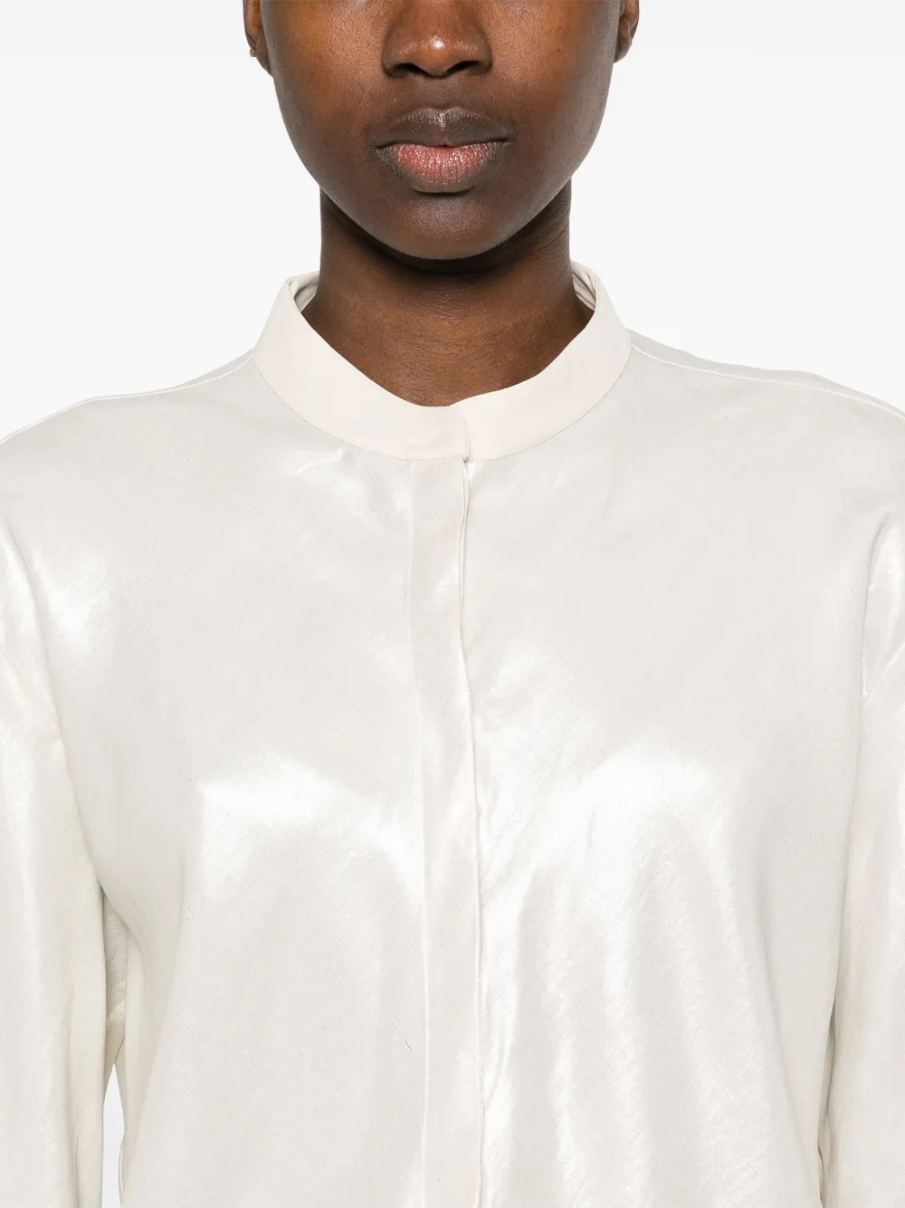 Giorgio Armani Gestreept blouse Beige