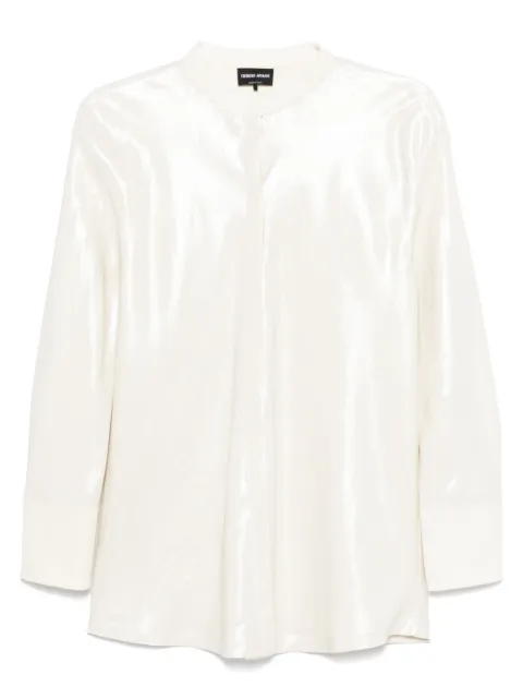 Giorgio Armani camisa con efecto metalizado