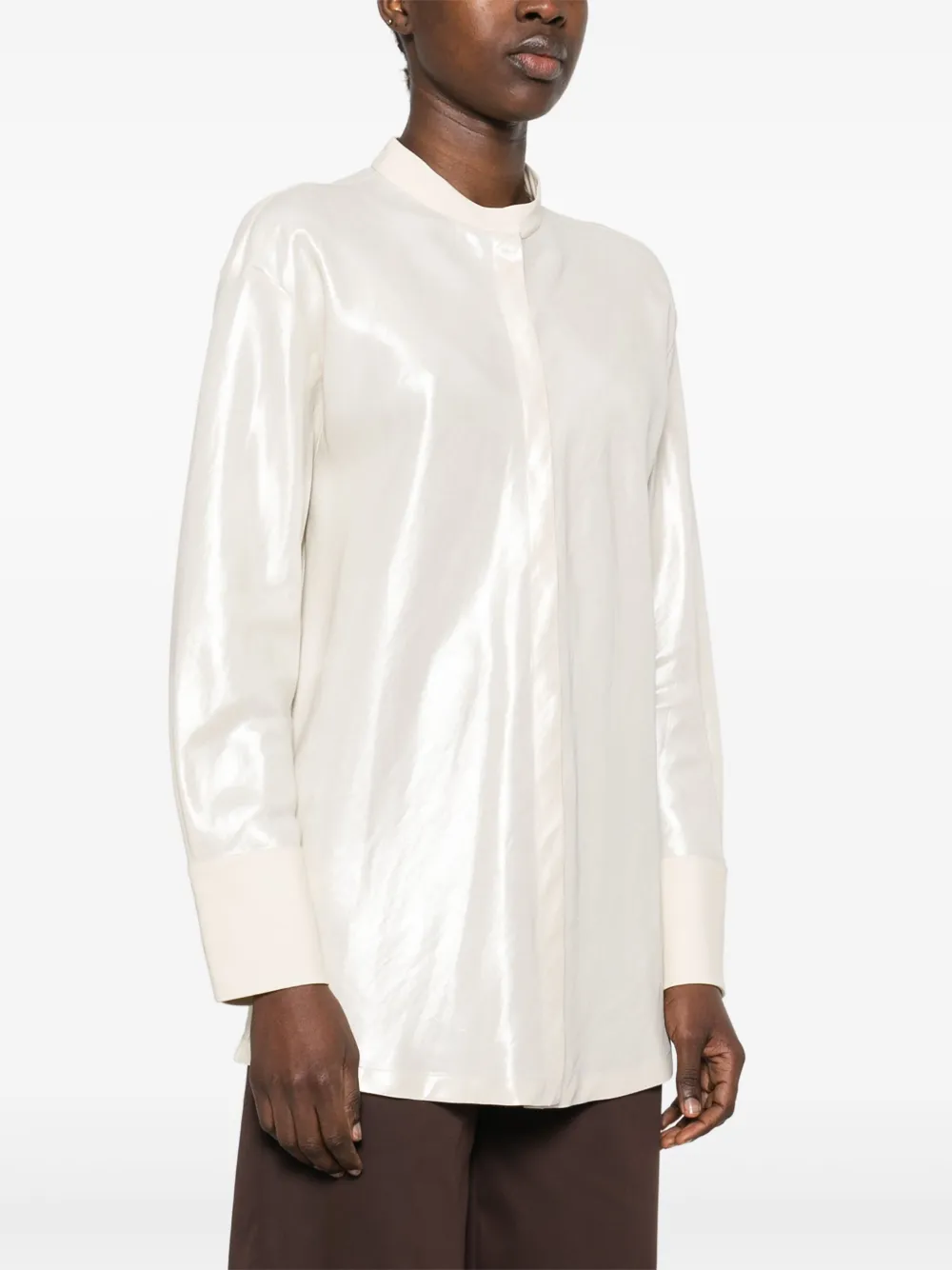 Giorgio Armani Gestreept blouse Beige