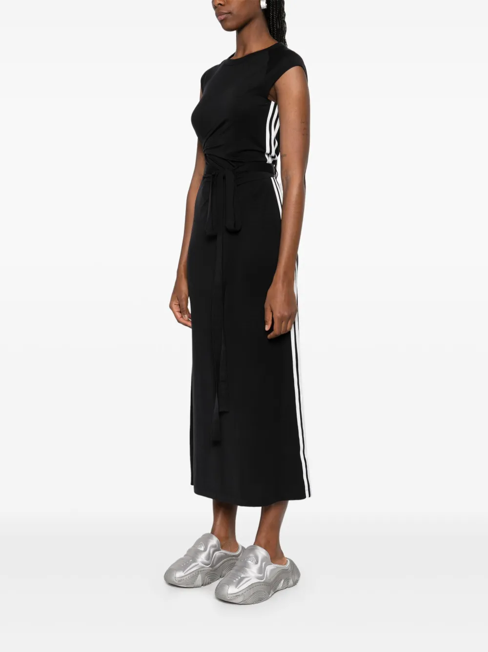 Y-3 Stripes maxi-jurk Zwart