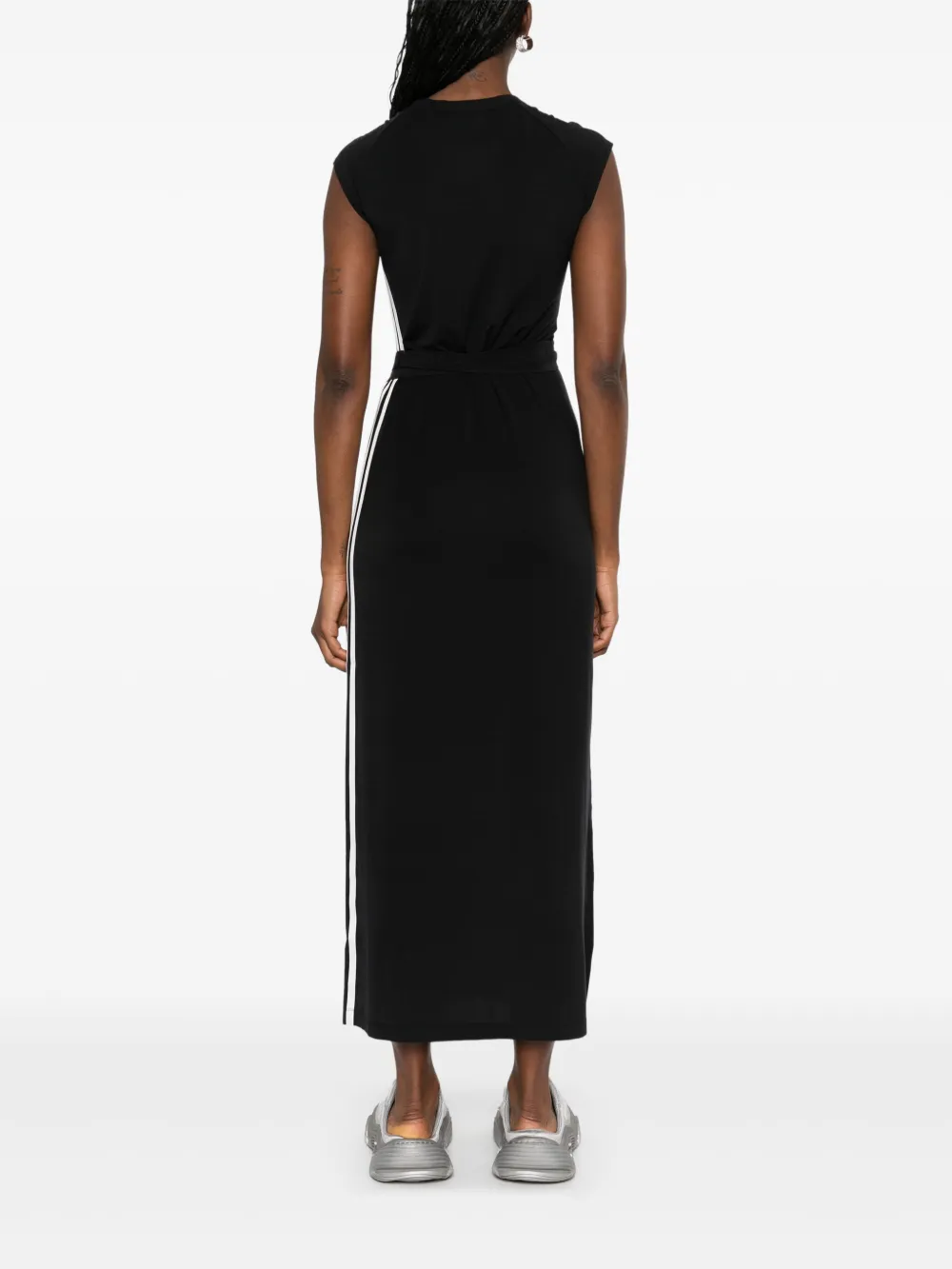 Y-3 Stripes maxi-jurk Zwart