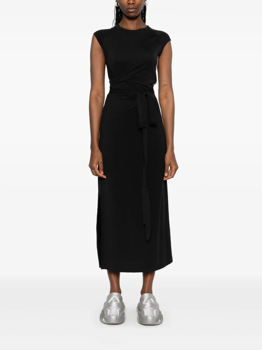 Y-3 Stripes maxi-jurk - Zwart