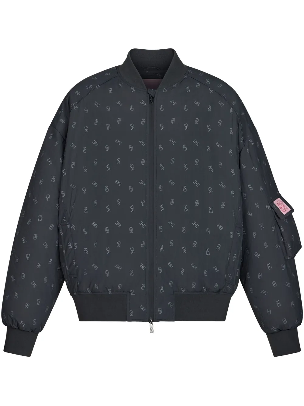 pattern-jacquard bomber jacket