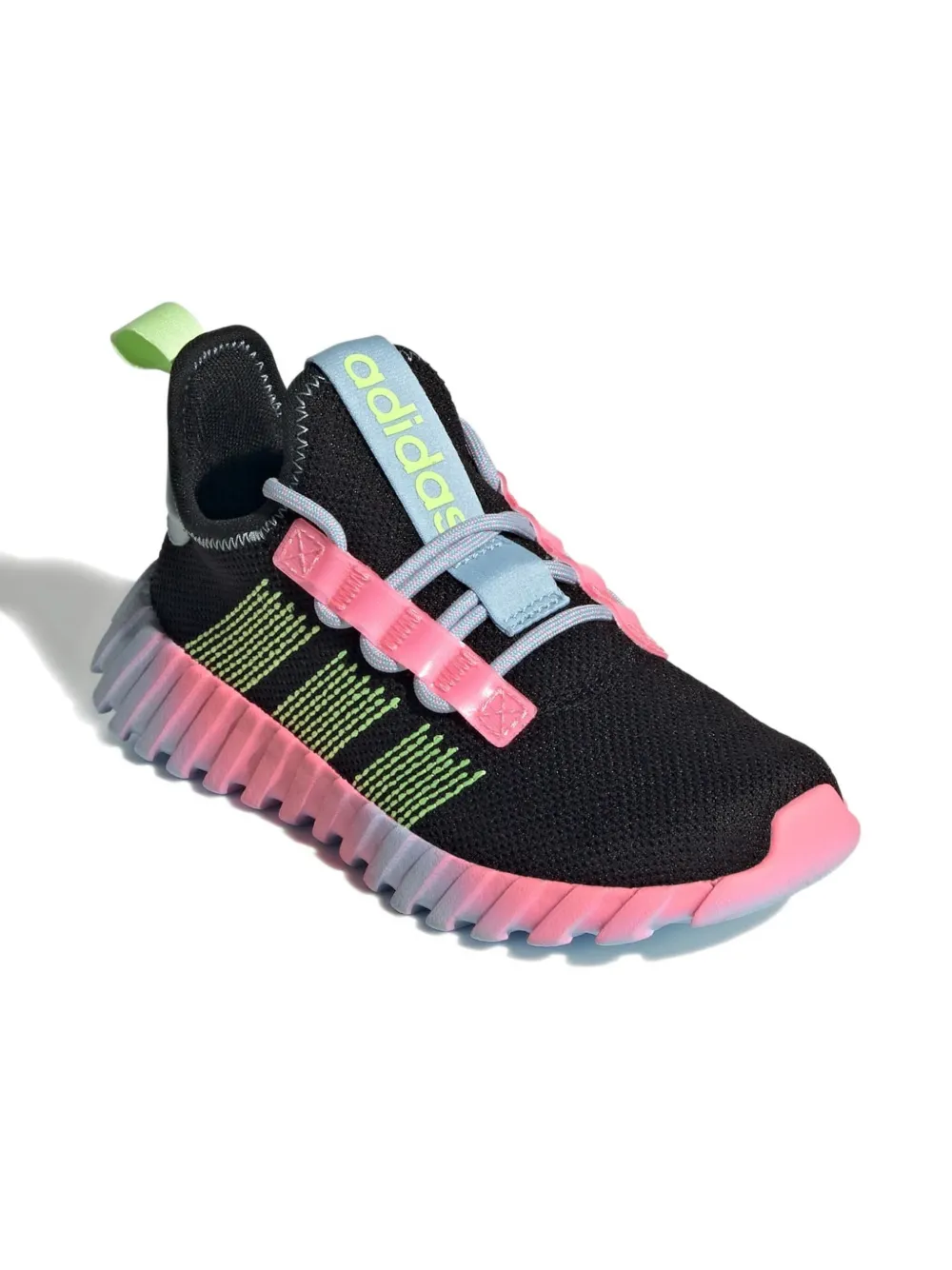 Adidas Kids Kaptir Flow "Core Black Hi-Res Yellow Clear Sky" sneakers