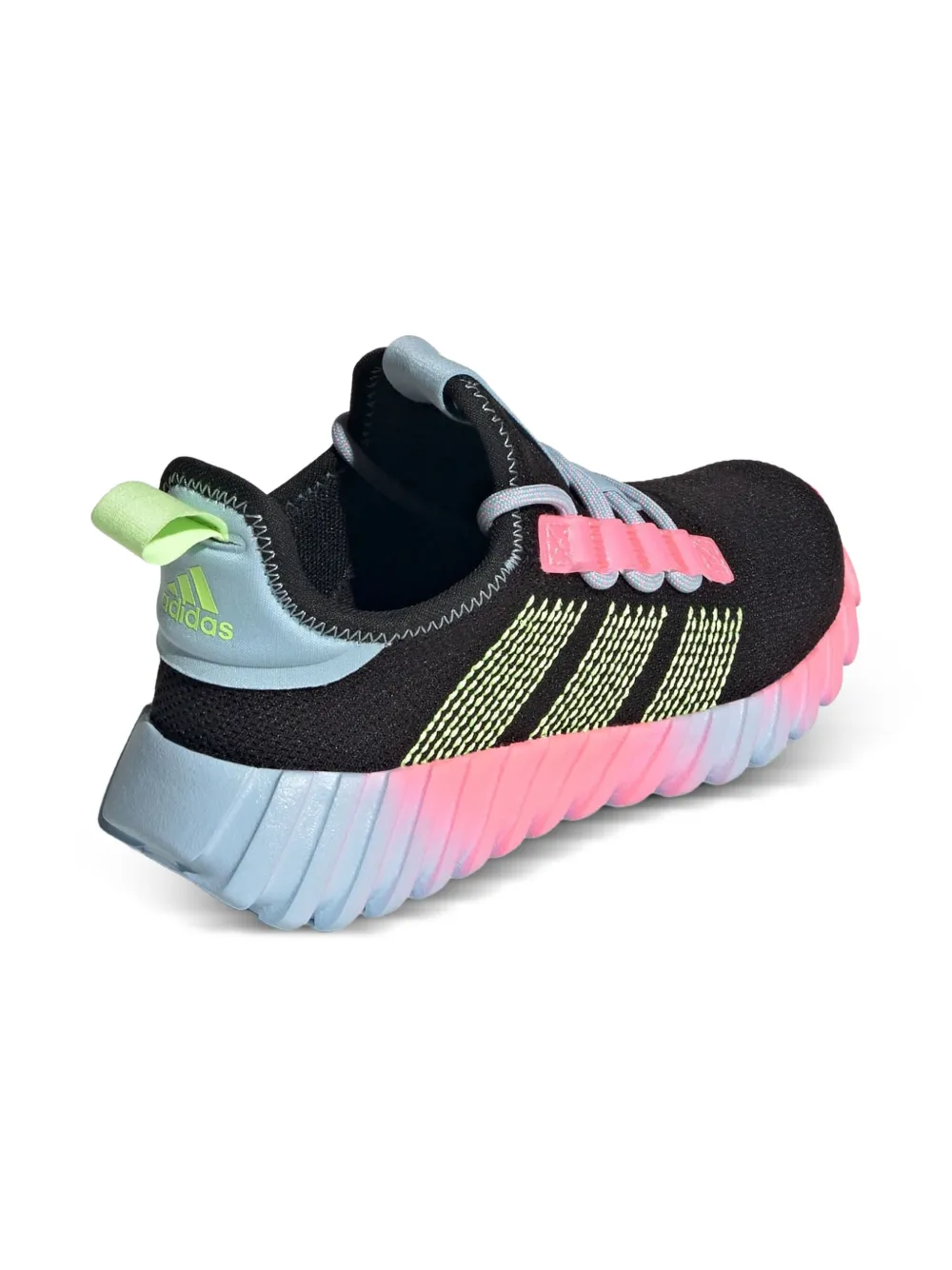 adidas Kids Kaptir Flow "Core Black Hi-Res Yellow Clear Sky" sneakers