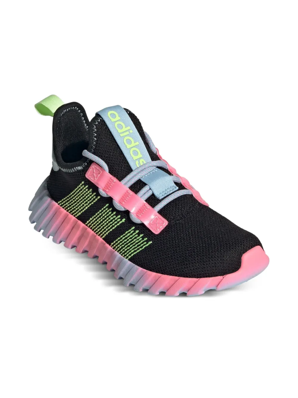 adidas Kids Kaptir Flow "Core Black Hi-Res Yellow Clear Sky" sneakers