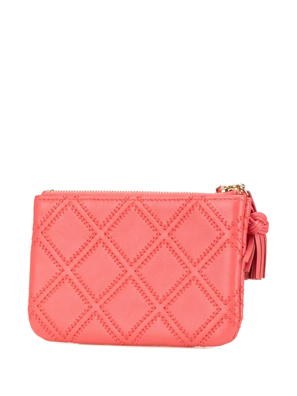 CHANEL Pre-Owned 2017-2018 kleine lamsleren buidel met kwastje en dubbel stiksel - Roze