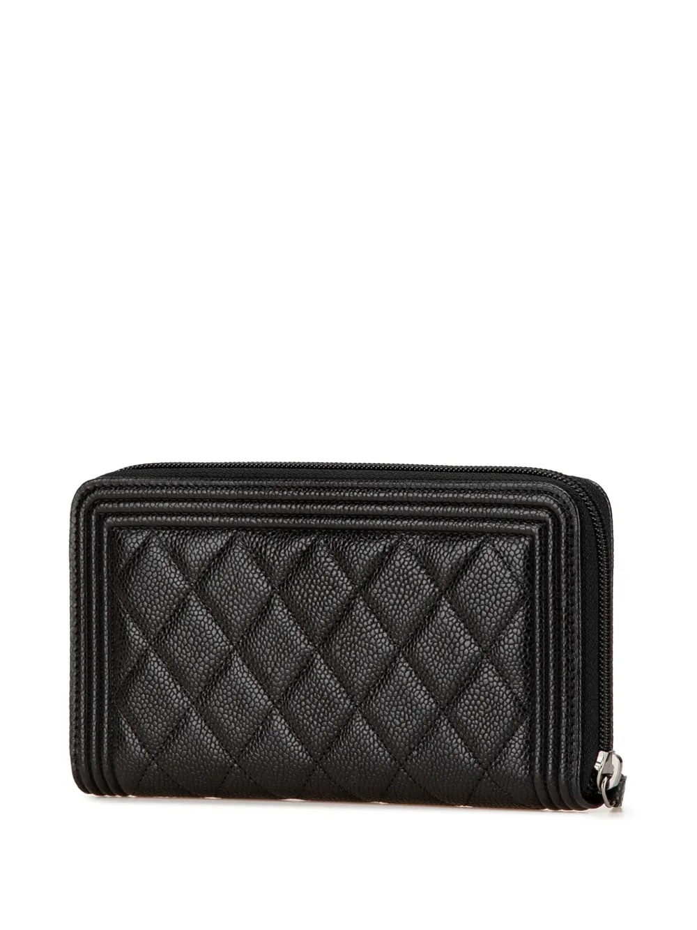 CHANEL Pre-Owned 2014-2015 Caviar Boy portemonnee met rits - Zwart