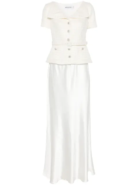 Self-Portrait panelled maxi dress