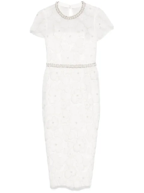 Self-Portrait embellished tulle midi dress