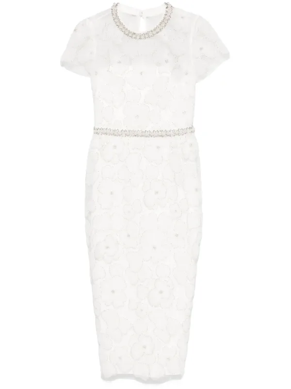chinese dress ladies Cream Cord Lace Midi Dress – Club21.com main image 0