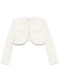 Self-Portrait 3D-sequin crepe jacket - Neutrals