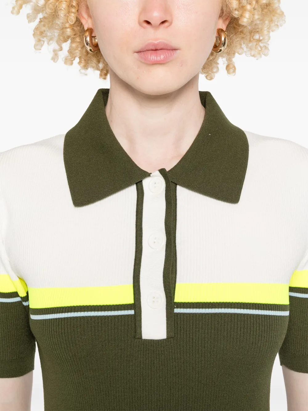 Essentiel Antwerp Geribbeld poloshirt Groen