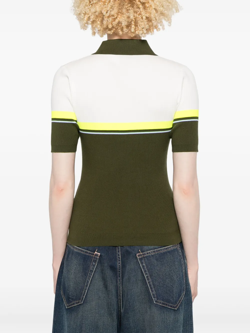 Essentiel Antwerp Geribbeld poloshirt Groen