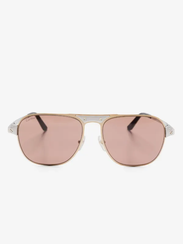 Cartier CT0532S-004 Sunglasses Gold Silver Brown Metal Cartier CT0532S 004 Sunglasses - US main image 3