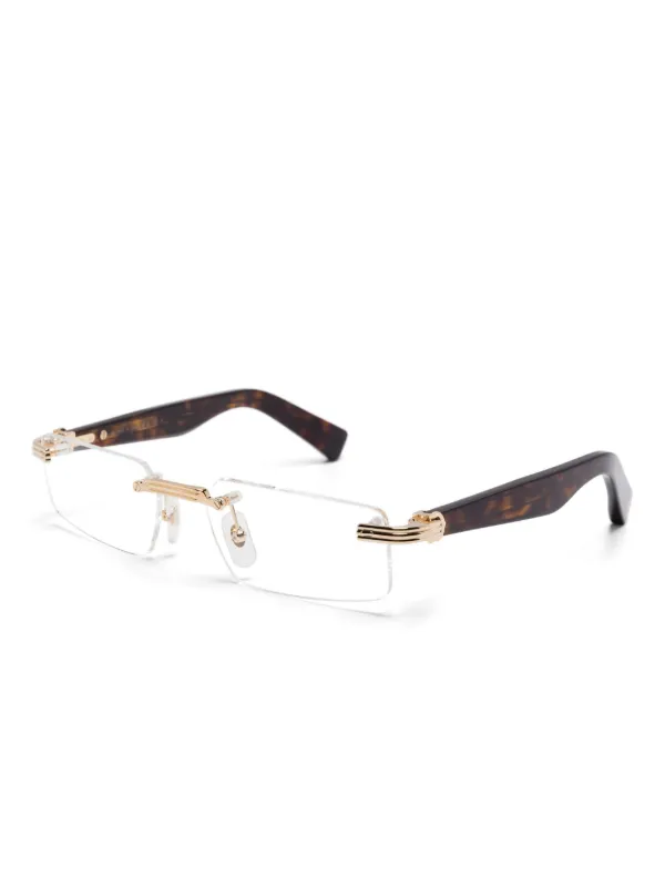 Cartier Eyewear サントス ドゥ カルティエ眼鏡フレーム | ゴールド