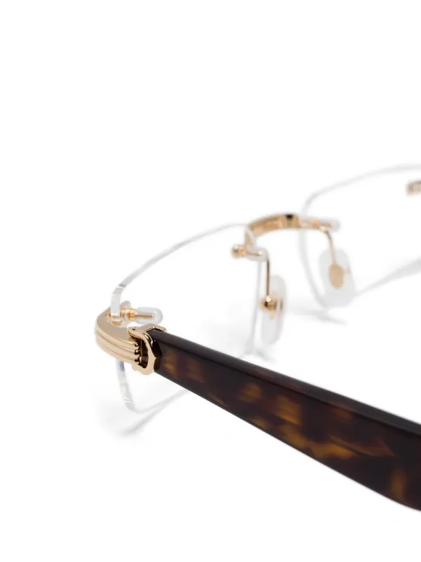Cartier Eyewear サントス ドゥ カルティエ眼鏡フレーム | ゴールド
