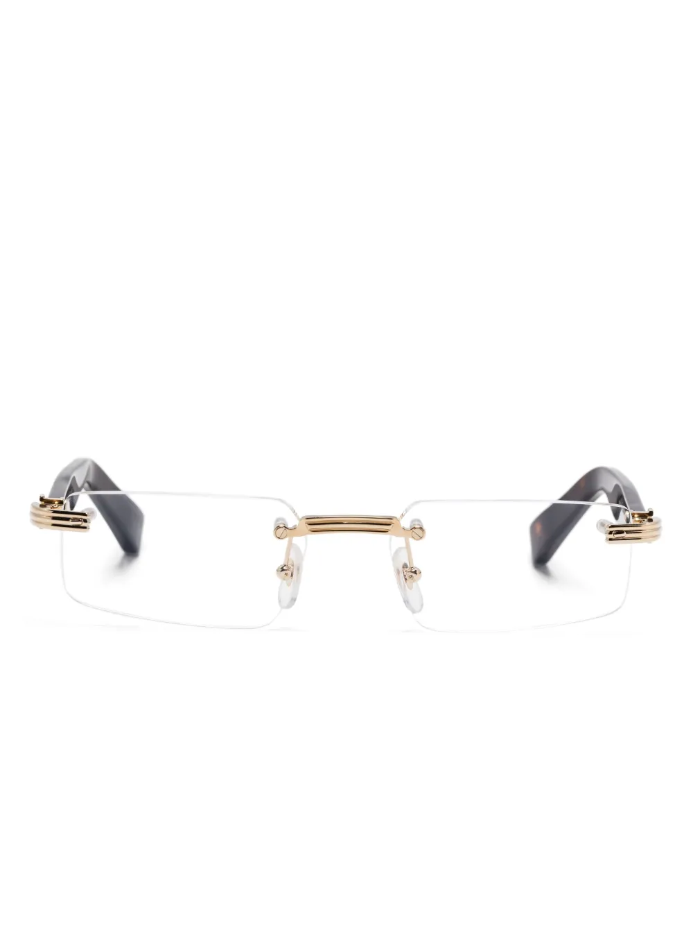 Cartier Eyewear サントス ドゥ カルティエ眼鏡フレーム - ゴールドトーン Cartier Eyewear サントス ドゥ カルティエ眼鏡フレーム - ゴールドトーン