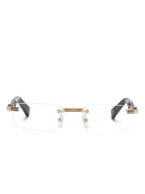 Cartier Eyewear C ドゥ カルティエ 眼鏡フレーム | ゴールドトーン