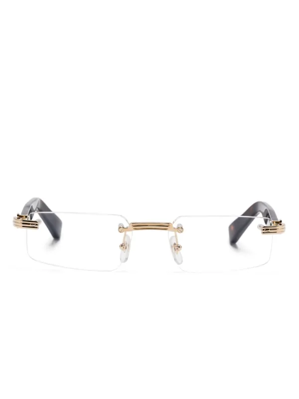 Cartier Eyewear サントス ドゥ カルティエ眼鏡フレーム | ゴールド