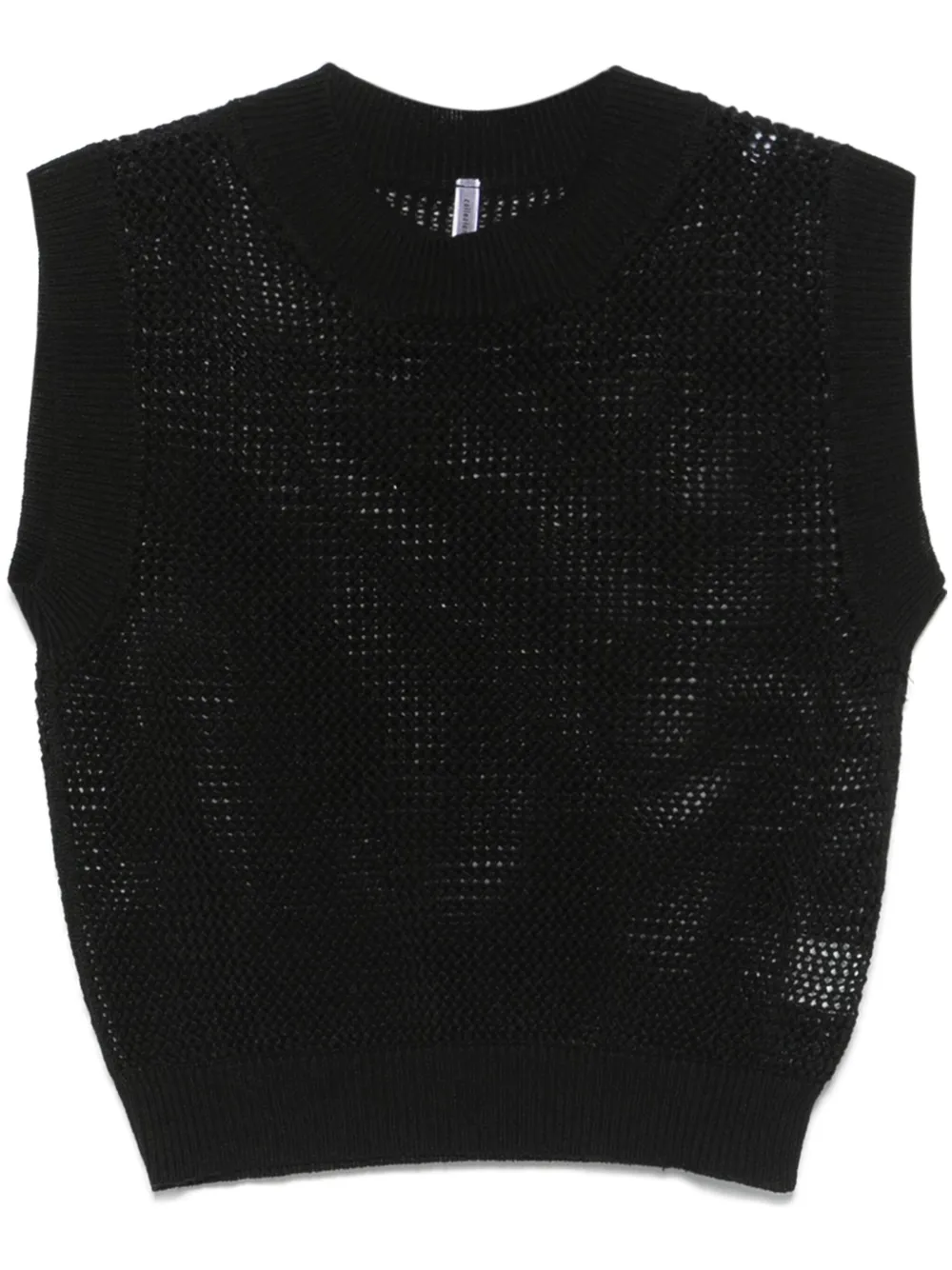 pointelle-knit vest