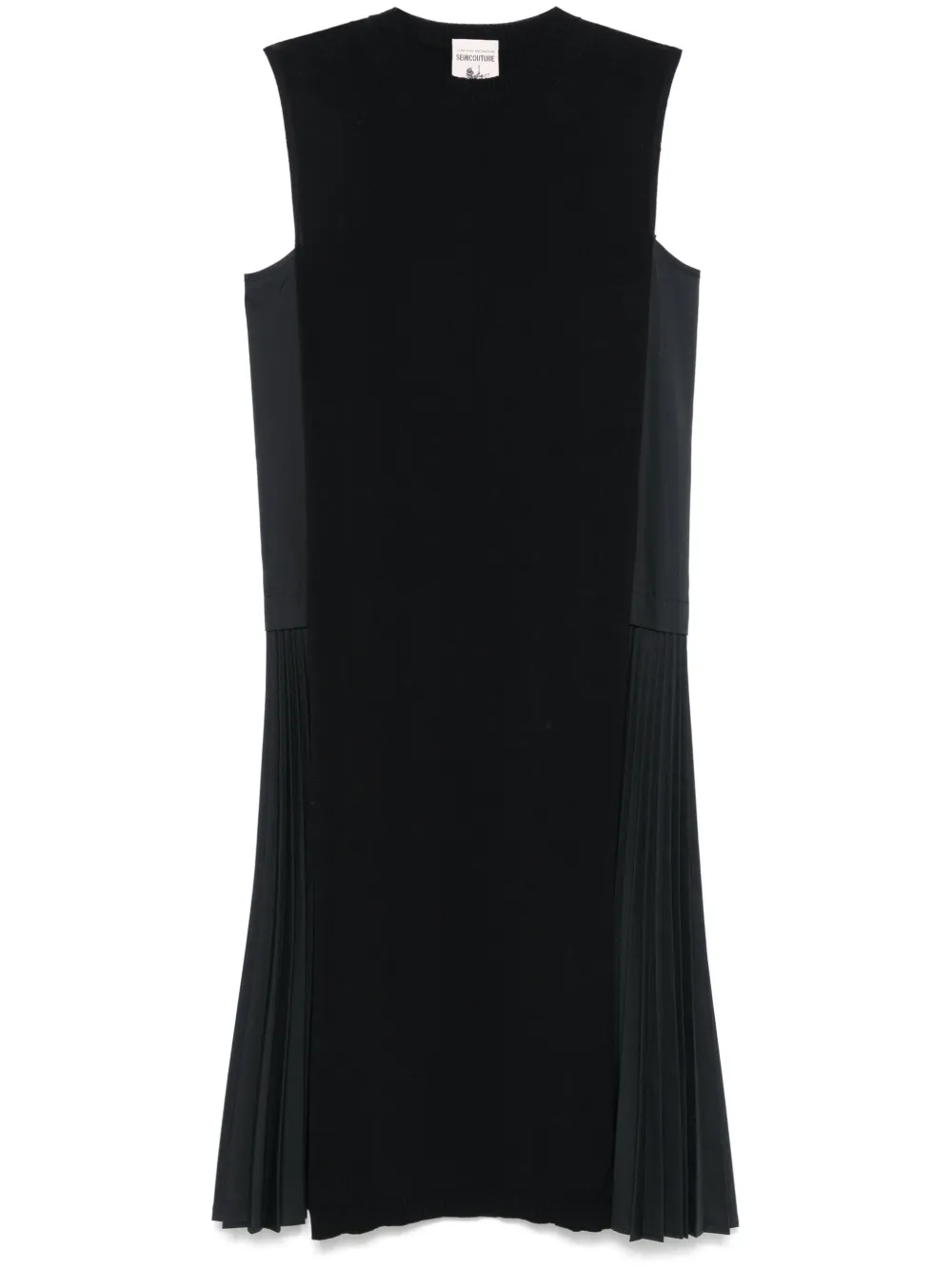 plissé-detailed midi dress