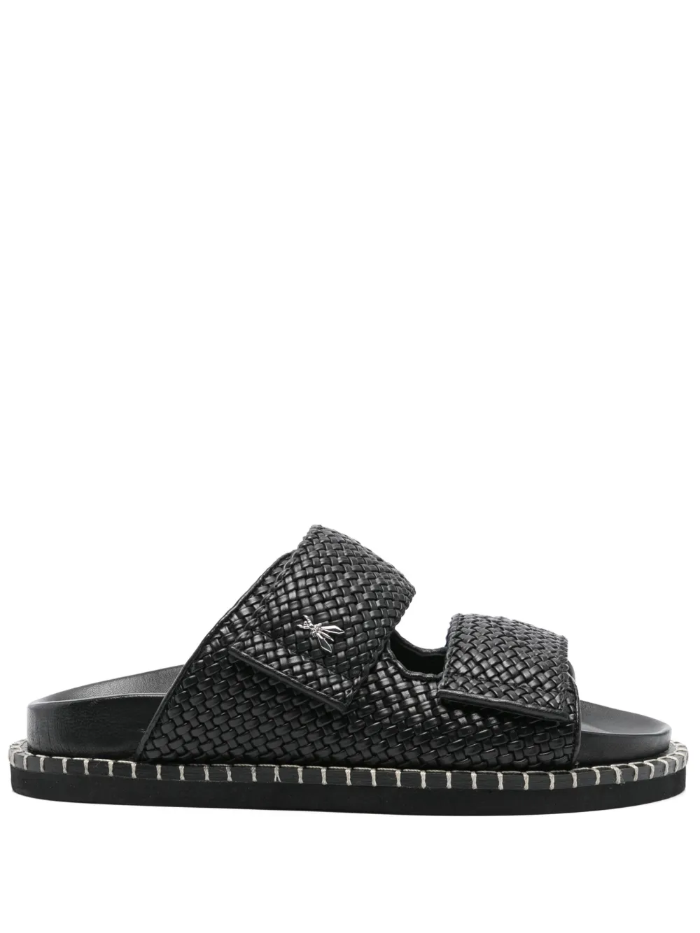 Patrizia Pepe Leren slippers Zwart