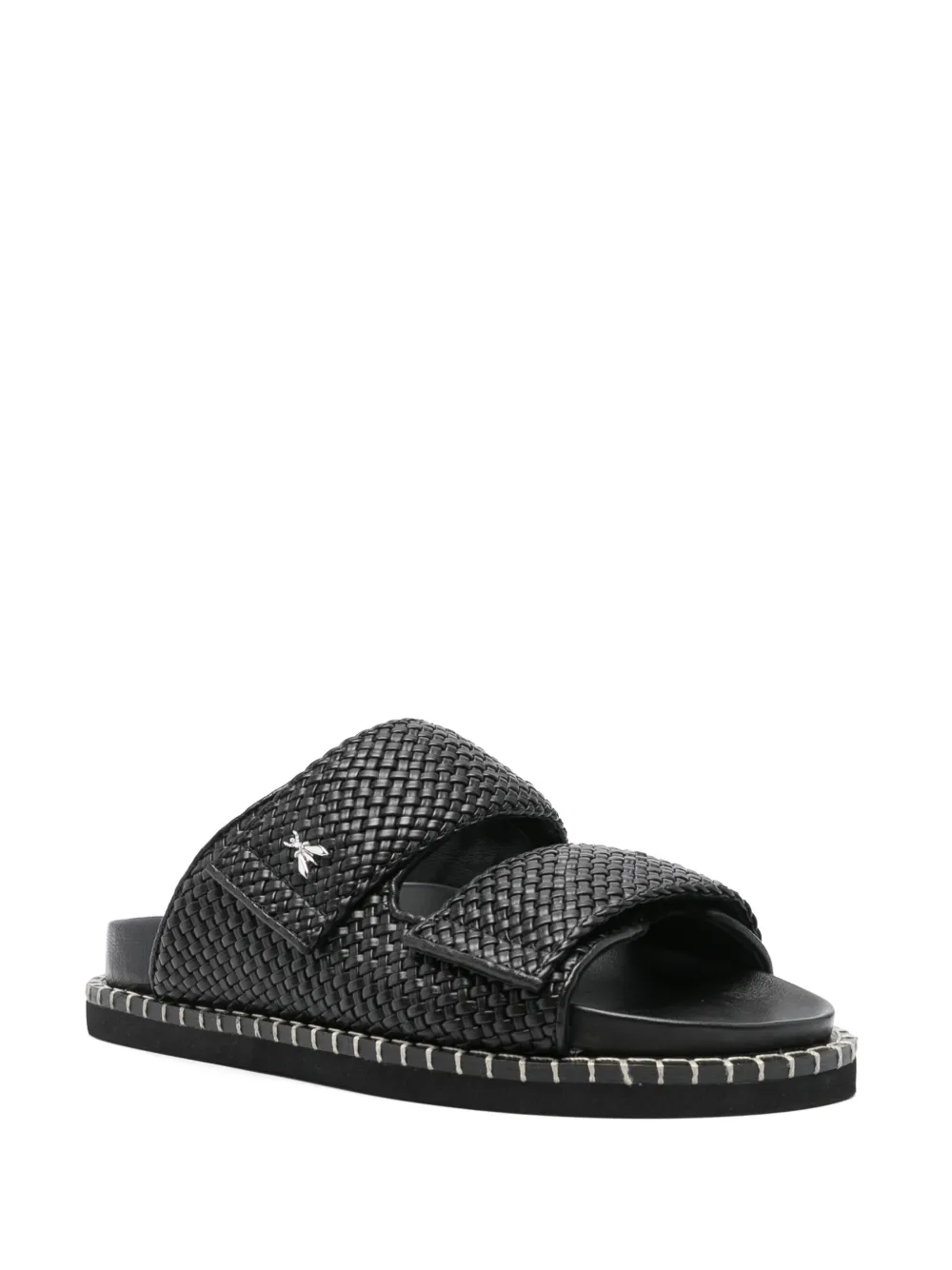 Patrizia Pepe leather slippers - Zwart
