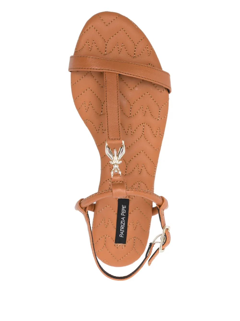 Patrizia Pepe flat leather sandals Brown