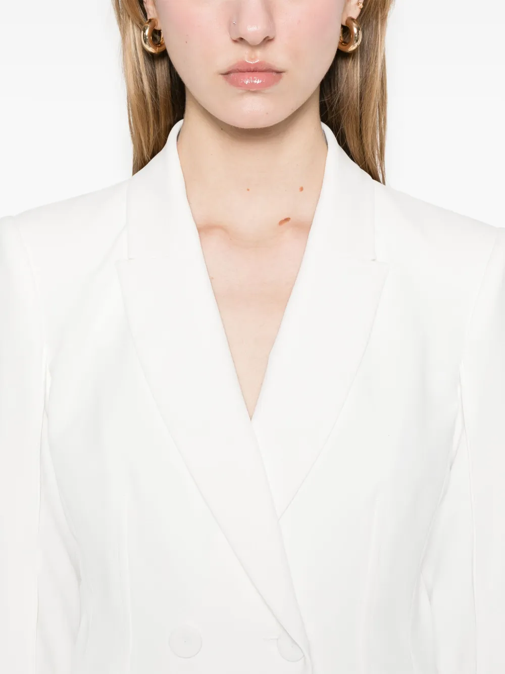 Shop Patrizia Pepe Crepe Blazer In White
