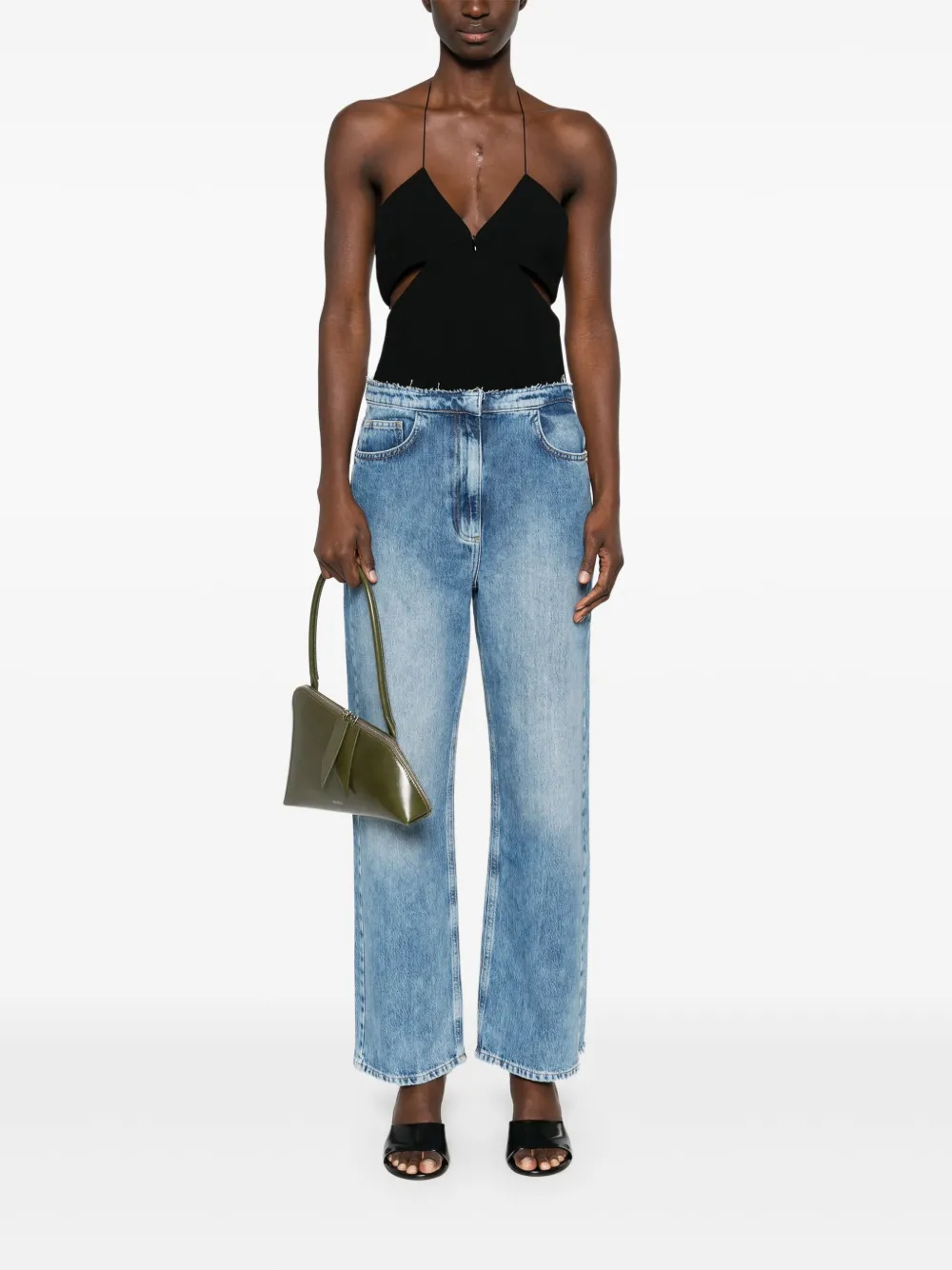 patriziapepe Patrizia Pepe Jeans met franje - Blauw